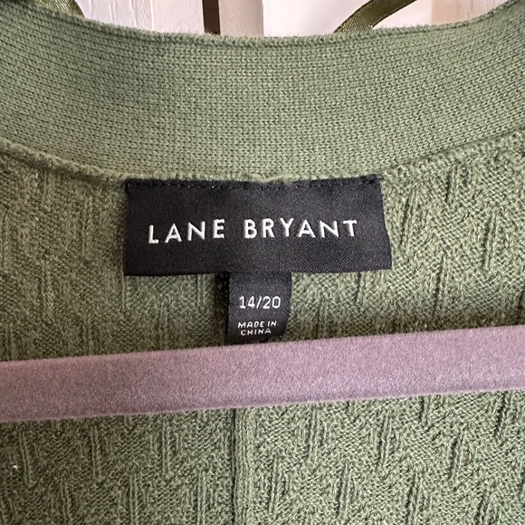 Lane Bryant Green Knit Tassel Overlay - Picture 4 of 5